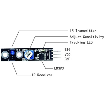 Reflexní světelná závora, modul s LM393 a TCRT5000 (detektor překážky) - Image 3