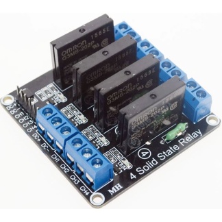 Modul relé SSR 4x, napájení 3-24V, spouštění nízkou úrovní